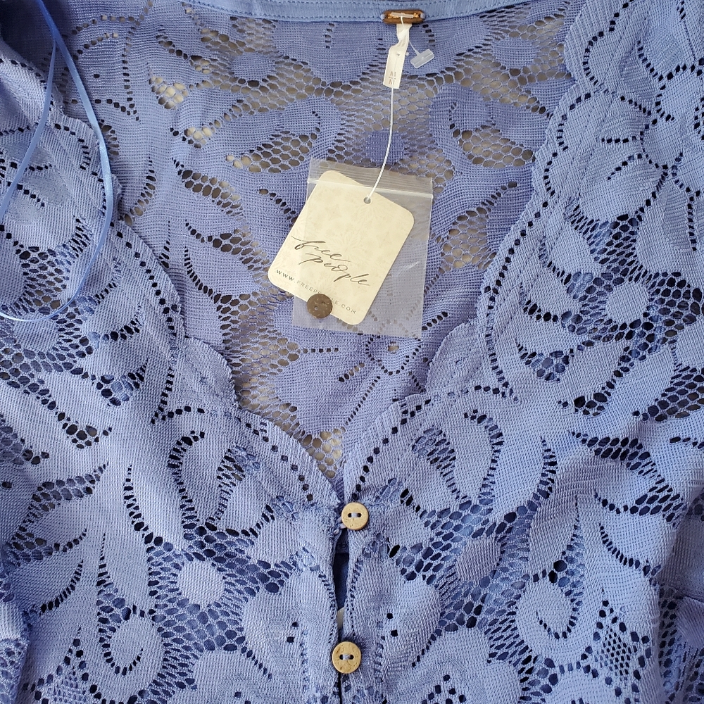 Free People Shadow Dance Midi Persian Jewel Blue Medium #155 Boho Dress - Picture 10 of 16